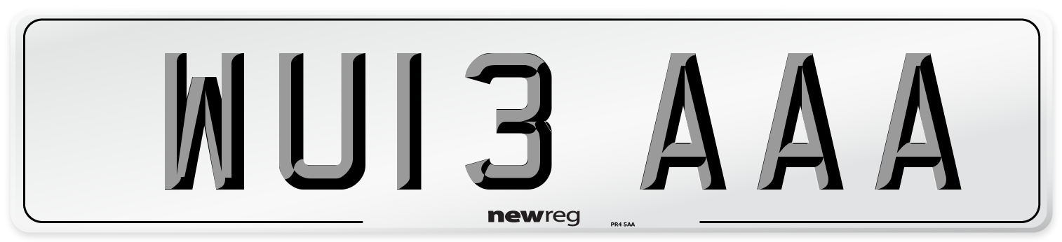 WU13 AAA Number Plate from New Reg